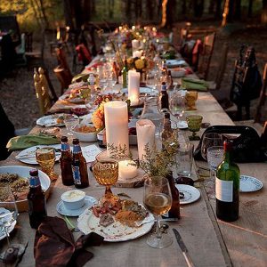 Thanksgiving plank table