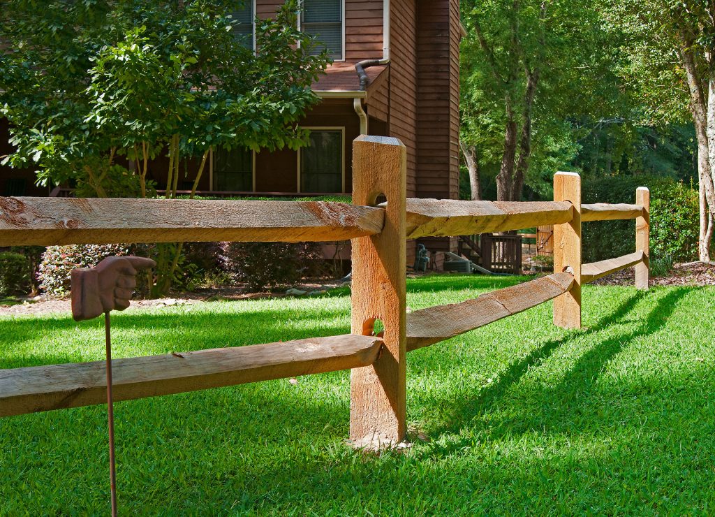 rail fence low angle view