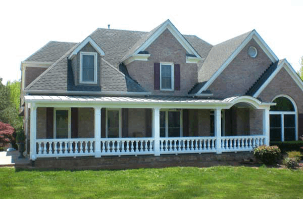 AFTER installation of contemporary arched roof porch front yard view