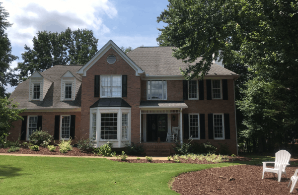 Dupree Case Study BEFORE installation of front porch on large brick home