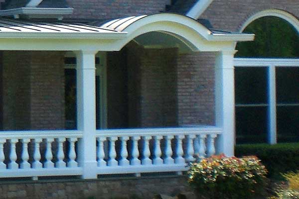 white heavy balusters for front porch balcony