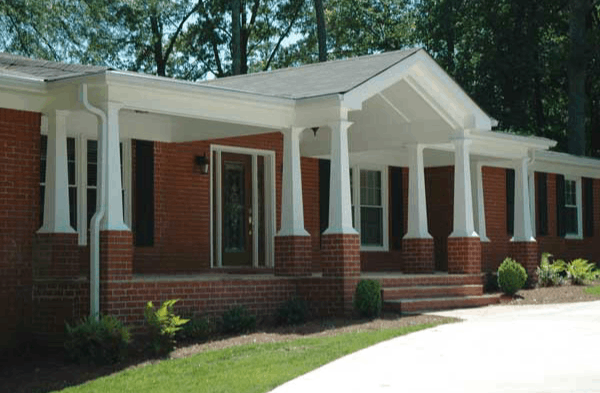 AFTER installation of contemporary porch on brick rancher 2