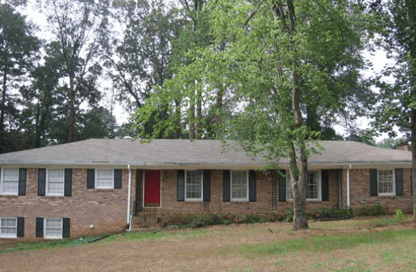 BEFORE installation of contemporary porch on brick rancher 2