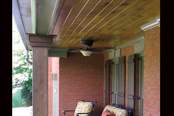 tongue and groove ceiling of front porch