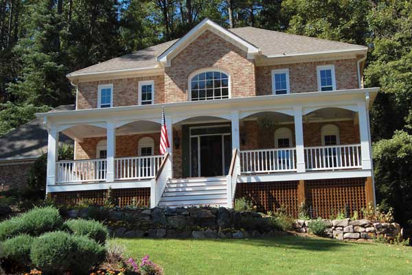 AFTER installation of traditional front porch white steps and deck 2