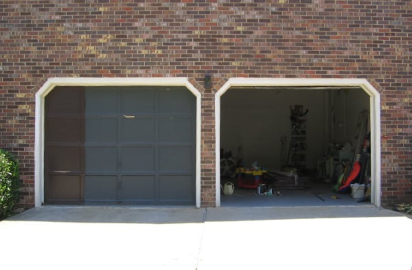 garage portico BEFORE installation of brick house two car garage