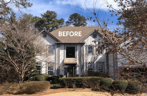 Anderson Case Study BEFORE installation of portico on large white home