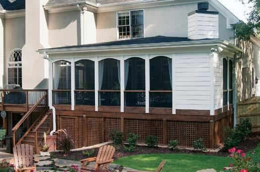 Atlanta Decking & Fence before and after installation of screened porch