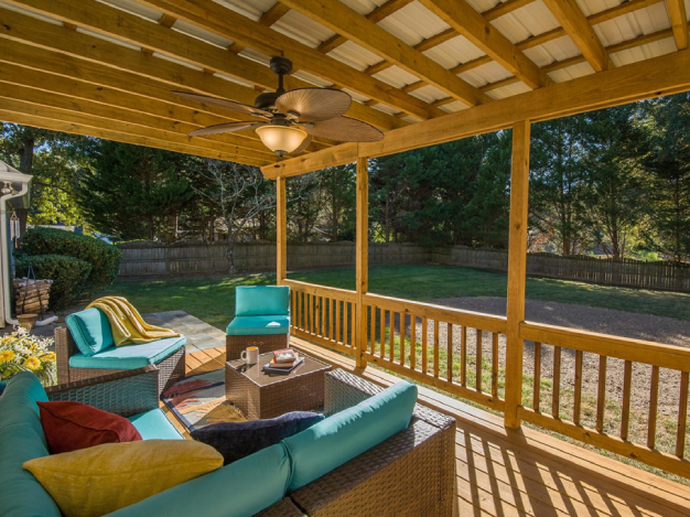 AFTER installation of wooden back open porch