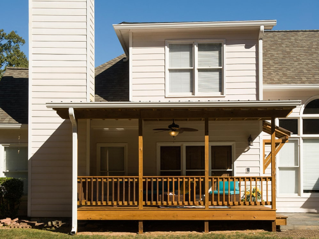 AFTER installation of back porch front view