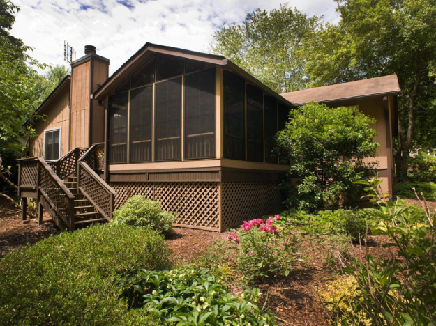 exterior back Screened Porch Conversion to Eze-Breeze® Porch outside