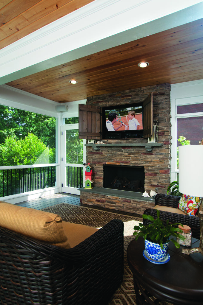 Cox screened porch fireplace tv doors open_2 copy 2sm