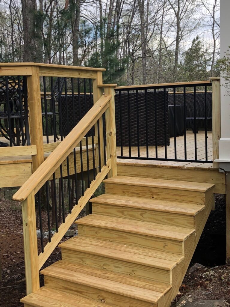 D Wood Steps with Metal Gate 2024