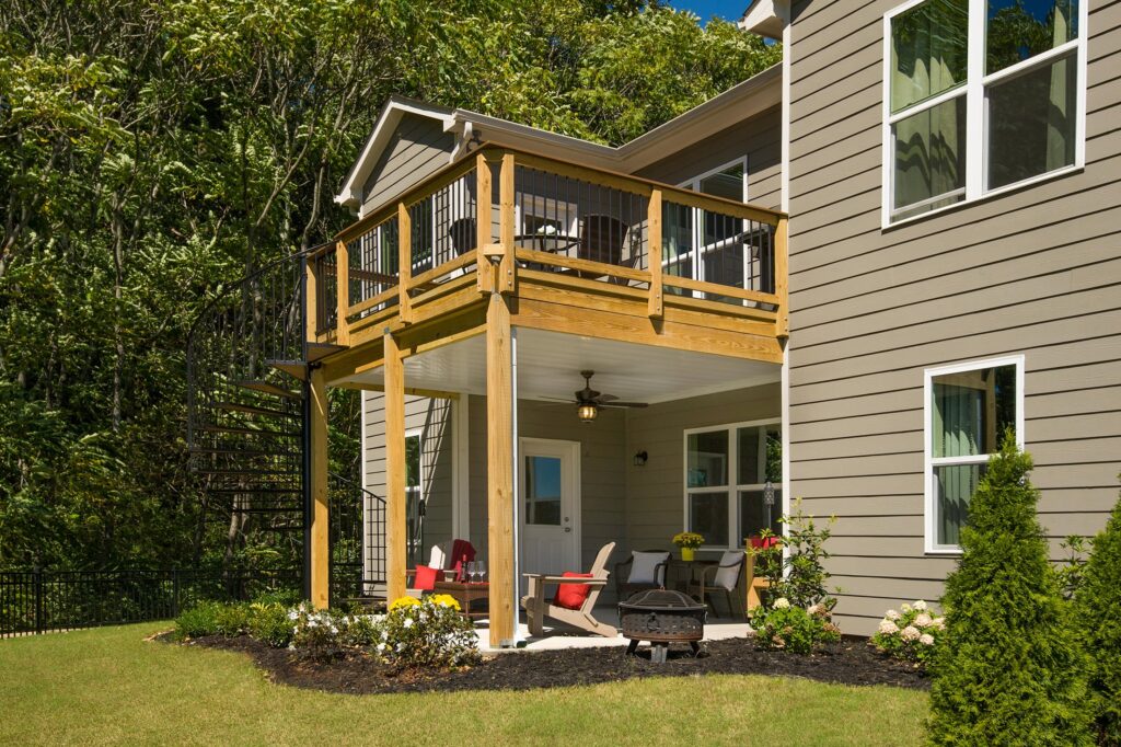 open porch builder design under wooden deck