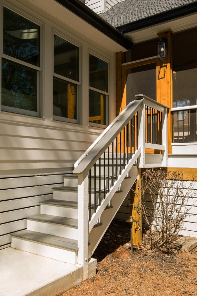 white and beige exterior composite stairs