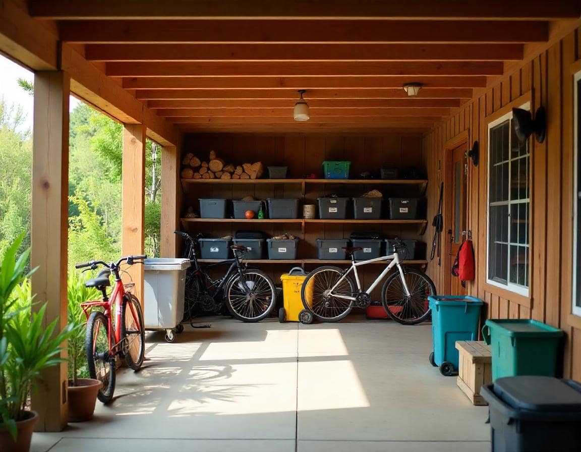 Under deck storage for bikes and such