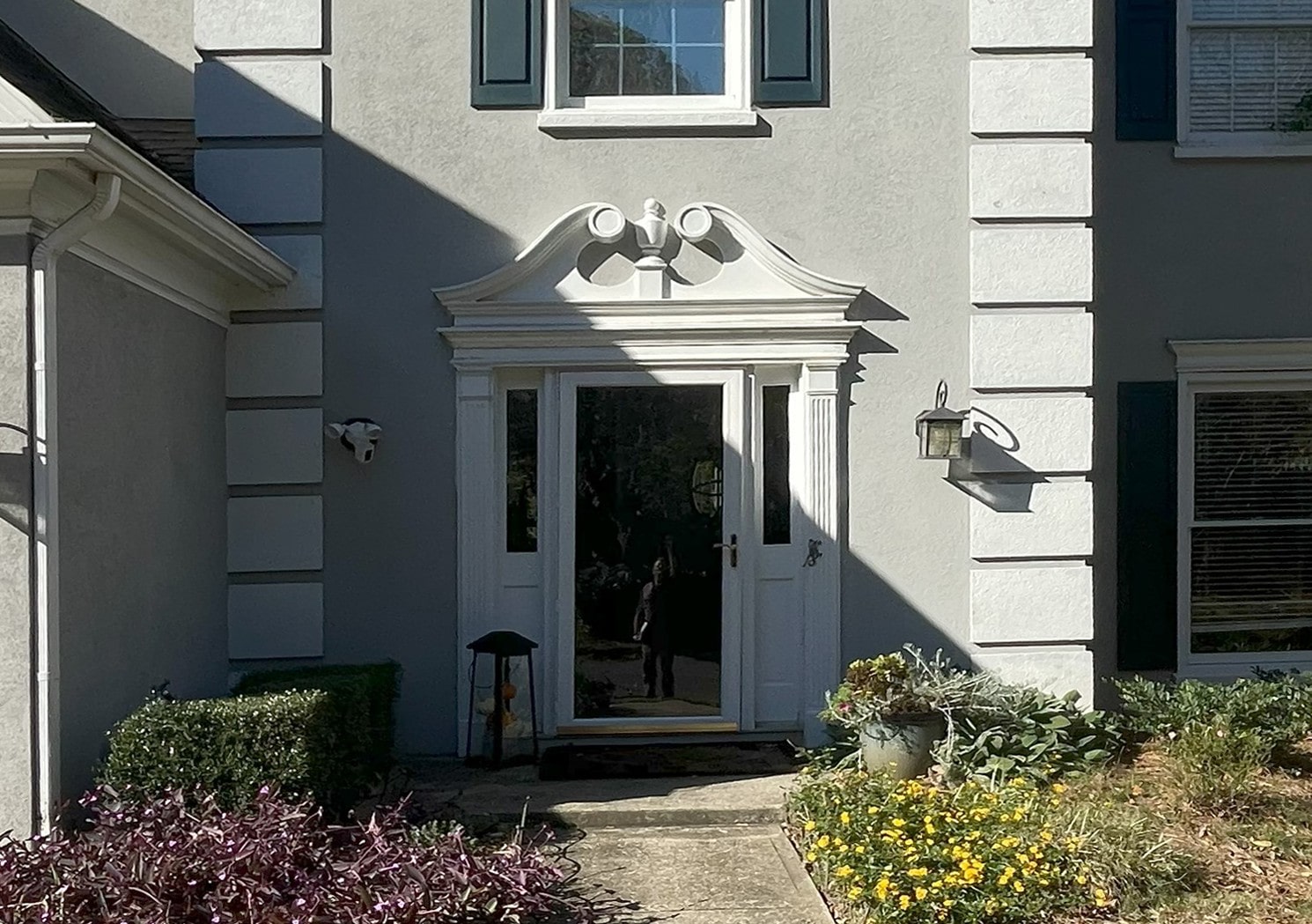 Dunwoody BEFORE Curved Hip Roof Portico Installation