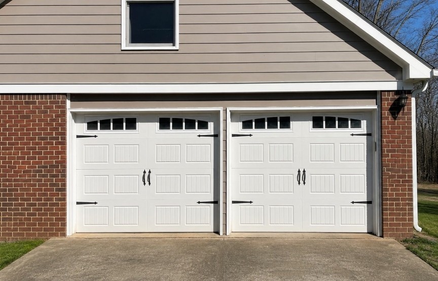 Roswell Garage Door Portico with Metal Roof Before